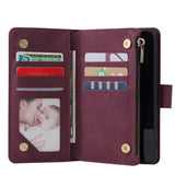 For HUAWEI P40 Case Smartphone Shell Wallet Design Zipper Closure Overall Protection Cellphone Cover  4 brown