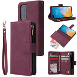 For HUAWEI P40 Case Smartphone Shell Wallet Design Zipper Closure Overall Protection Cellphone Cover  5 wine red