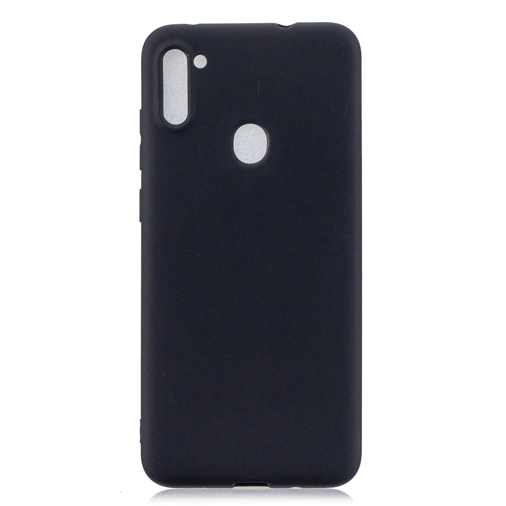 For Samsung A01/ A11/A21/A41/A51/A71/A81/A91 Mobile Phone Case Lovely Candy Color Matte TPU Anti-scratch Non-slip Protective Cover Back Case 1 black