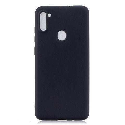 For Samsung A01/ A11/A21/A41/A51/A71/A81/A91 Mobile Phone Case Lovely Candy Color Matte TPU Anti-scratch Non-slip Protective Cover Back Case 1 black