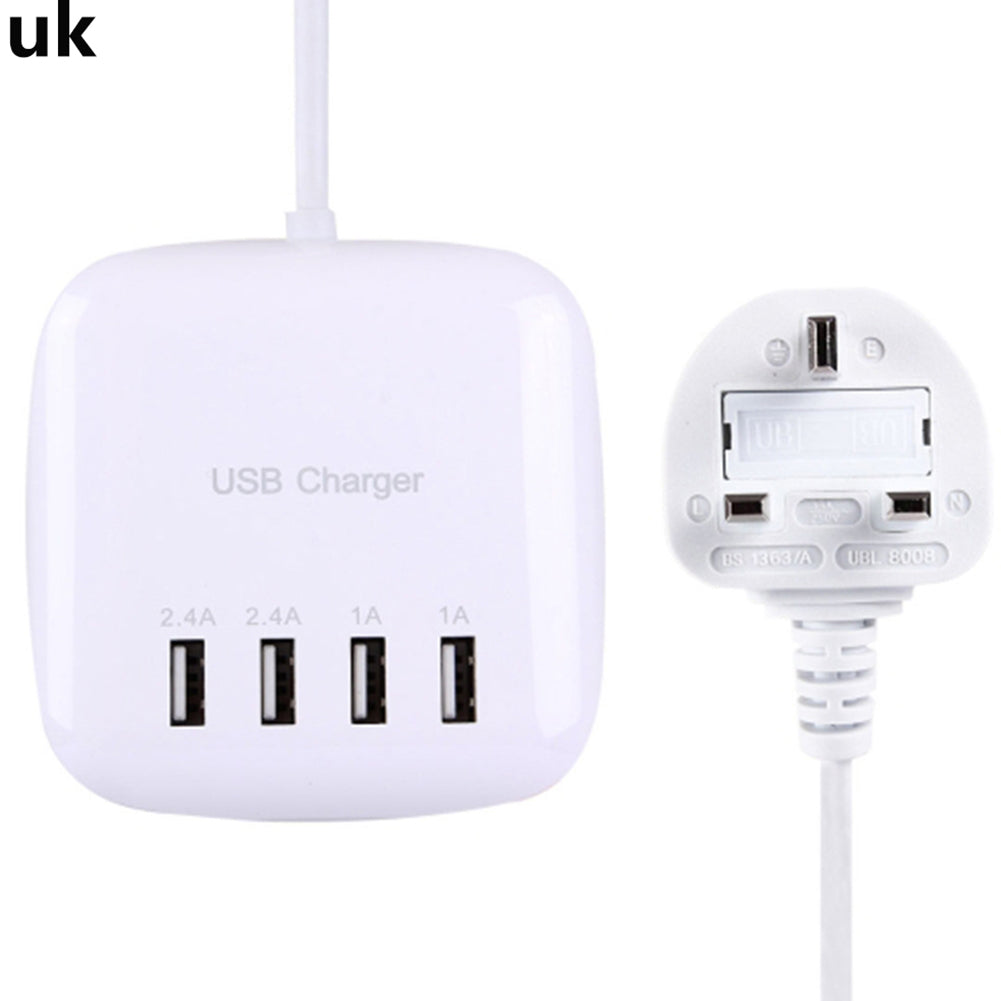 Portable 4 Ports USB Charger Station Fast Cell Phone Desktop Charging Dock