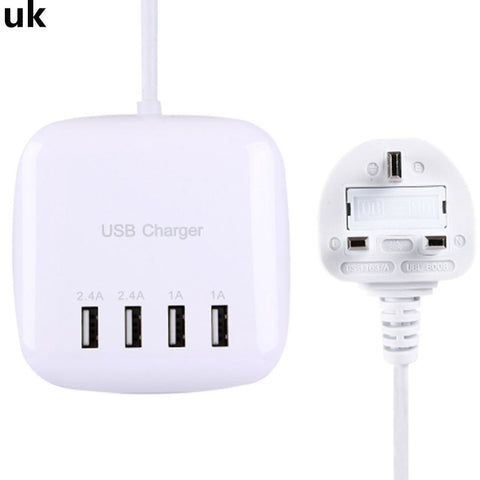Portable 4 Ports USB Charger Station Fast Cell Phone Desktop Charging Dock