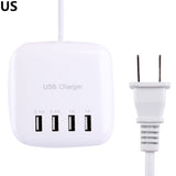 Portable 4 Ports USB Charger Station Fast Cell Phone Desktop Charging Dock