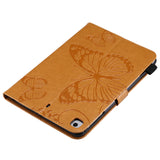 For iPad mini 1/2/3/4 Fashion Butterfly Embossed PU Leather Magnetic Closure Stand Case Auto Wake/Sleep Cover with Pen Slot green