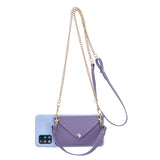 For HUAWEI P40/P40 Lite/P40 Pro Mobile Phone Cover with Pu Leather Card Holder + Hand Rope + Straddle Rope purple