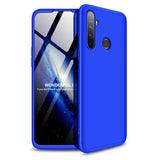 for OPPO Realme 5 Anti-Collision Protection Cover 360 Degree Full Coverage Phone Case Cellphone Shell Cover blue+black