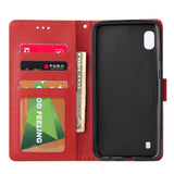 For Samsung A10 Flip-type Leather Protective Phone Case with 3 Card Position Buckle Design Phone Cover  blue