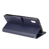 For Samsung A10 Flip-type Leather Protective Phone Case with 3 Card Position Buckle Design Phone Cover  blue