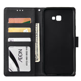 For Samsung J4 plus Flip-type Leather Protective Phone Case with 3 Card Position Buckle Design Phone Cover  black