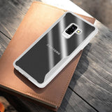 For Samsung A8 2018/A530 Ultra Slim Translucent Back Cover Non-slip Shockproof TPU Full Protective Case  Transparent White