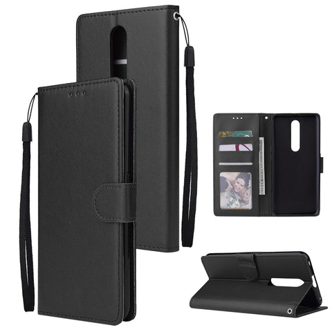 For OPPO F11 pro Wallet-type PU Leather Protective Phone Case with Buckle & 3 Card Position black