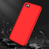 For OPPO Realme C2 Ultra Slim PC Back Cover Non-slip Shockproof 360 Degree Full Protective Case red