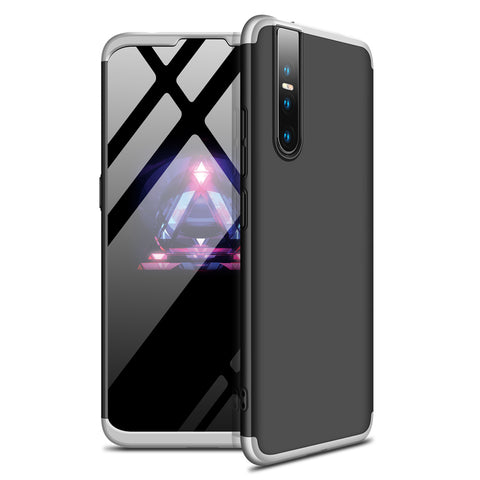 For VIVO V15pro Ultra Slim PC Back Cover Non-slip Shockproof 360 Degree Full Protective Case Silver black silver