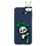 For Samsung J4 2018/J4 Plus Phone Case 3D Cartoon Panda Bamboo Cellphone Back Shell Shockproof Smartphone Cover Royal Blue