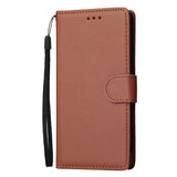 For HUAWEI P30 lite/nova 4E Flip-type Leather Protective Phone Case with 3 Card Position Buckle Design Phone Cover  brown