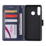 For HUAWEI P30 lite/nova 4E Flip-type Leather Protective Phone Case with 3 Card Position Buckle Design Phone Cover  blue