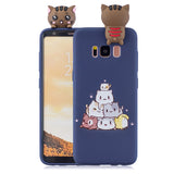 For Samsung S8 3D Cartoon Lovely Coloured Painted Soft TPU Back Cover Non-slip Shockproof Full Protective Case black