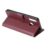 For HUAWEI P30 lite/nova 4E Flip-type Leather Protective Phone Case with 3 Card Position Buckle Design Phone Cover  Red wine