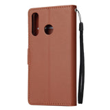 For HUAWEI P30 lite/nova 4E Flip-type Leather Protective Phone Case with 3 Card Position Buckle Design Phone Cover  brown