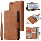 For iPhone 6 / 6S iPhone 6 plus / 6S plus iPhone 7 / 8 iPhone 7 plus / 8 plus Smart Phone Cover Coin Pocket with Cards Bracket Zipper Phone PU Leather Case Phone Cover  iPhone 6 plus / 6S plus