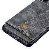 For Huawei P30 pro Double Buckle Non-slip Shockproof Cell Phone Case with Card Slot Bracket gray