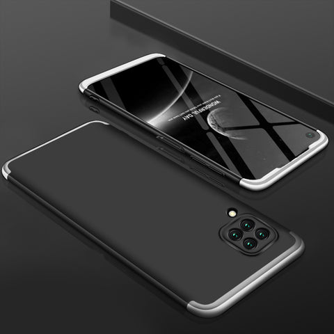 For HUAWEI Nova 6SE/P40 lite/Nova 7i Cellphone Case PC Full Protection Anti-Scratch Mobile Phone Shell Cover Silver + Black