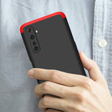 For OPPO Realme 6 Pro Cellphone Case PC Full Protection Anti-Scratch Mobile Phone Shell Cover Red + black