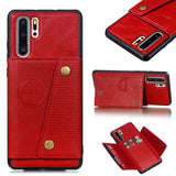 For Huawei P30 pro Double Buckle Non-slip Shockproof Cell Phone Case with Card Slot Bracket blue