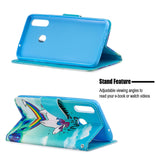 For Samsung A10S/A20S Smartphone Case PU Leather Phone Shell Lovely Cartoon Pattern Card Slots Overall Protection Rainbow horse