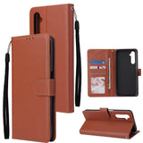 For OPPO Realme C3/Realme 6 PU Leather Mobile Phone Cover with 3 Cards Slots Phone Frame Gold