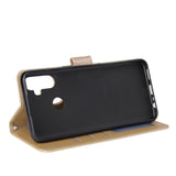 For OPPO Realme C3/Realme 6 PU Leather Mobile Phone Cover with 3 Cards Slots Phone Frame Gold