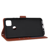 For Redmi 9A/Redmi 9C PU Leather Mobile Phone Cover with 3 Cards Slots Phone Frame brown