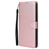 For Redmi 9A/Redmi 9C PU Leather Mobile Phone Cover with 3 Cards Slots Phone Frame Rose gold