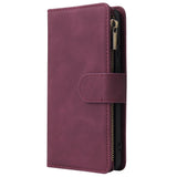 For HUAWEI P40 Case Smartphone Shell Wallet Design Zipper Closure Overall Protection Cellphone Cover  5 wine red