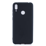 For HUAWEI Y7 2019 Lovely Candy Color Matte TPU Anti-scratch Non-slip Protective Cover Back Case black