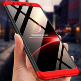 For Samsung A7 2018 3 in 1 360 Degree Non-slip Shockproof Full Protective Case Red black red_Samsung A7 2018
