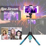Portable Extendable Monopod Selfie Stick Tripod Bluetooth Remote for Phone Camera GoPro blue