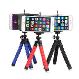 Flexible Portable Adjustable Tripod Mini Universal Octopus Leg Style Bluetooth Selfie Stick  blue_With Bluetooth remote control