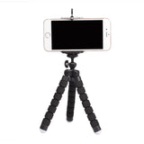 Flexible Portable Adjustable Tripod Mini Universal Octopus Leg Style Bluetooth Selfie Stick  blue_With Bluetooth remote control