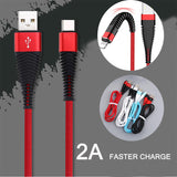 Knitted Charging Cable Lightning USB Charger Charging Data Sync Cable for iPhone 8 7 6s 6 5 X black