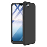 For OPPO Realme C2 Ultra Slim PC Back Cover Non-slip Shockproof 360 Degree Full Protective Case Silver black silver