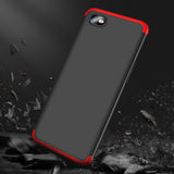 For OPPO Realme C2 Ultra Slim PC Back Cover Non-slip Shockproof 360 Degree Full Protective Case Red black red