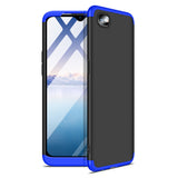 For OPPO Realme C2 Ultra Slim PC Back Cover Non-slip Shockproof 360 Degree Full Protective Case Silver black silver