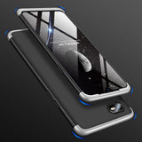 For OPPO Realme C2 Ultra Slim PC Back Cover Non-slip Shockproof 360 Degree Full Protective Case Silver black silver