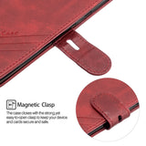 For Samsung A51/A71/M30S Case Soft Leather Cover with Denim Texture Precise Cutouts Wallet Design Buckle Closure Smartphone Shell  red
