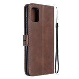 For Samsung A51/A71/M30S Case Soft Leather Cover with Denim Texture Precise Cutouts Wallet Design Buckle Closure Smartphone Shell  red