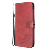 For Samsung A51/A71/M30S Case Soft Leather Cover with Denim Texture Precise Cutouts Wallet Design Buckle Closure Smartphone Shell  red