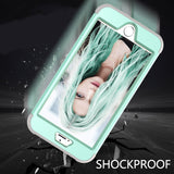 For iPhone 7 plus PC+ Silicone 2 in 1 Hit Color Tri-proof Shockproof Dustproof Anti-fall Protective Cover Back Case Rose red + black