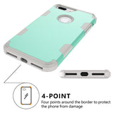 For iPhone 7 plus PC+ Silicone 2 in 1 Hit Color Tri-proof Shockproof Dustproof Anti-fall Protective Cover Back Case black