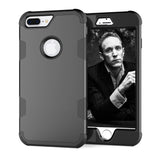 For iPhone 7 plus PC+ Silicone 2 in 1 Hit Color Tri-proof Shockproof Dustproof Anti-fall Protective Cover Back Case black